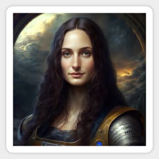 Mona Lisa Astronaut Realistic Painting Sticker